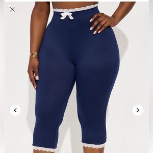 Fashion Nova Blue Capris with White Trim